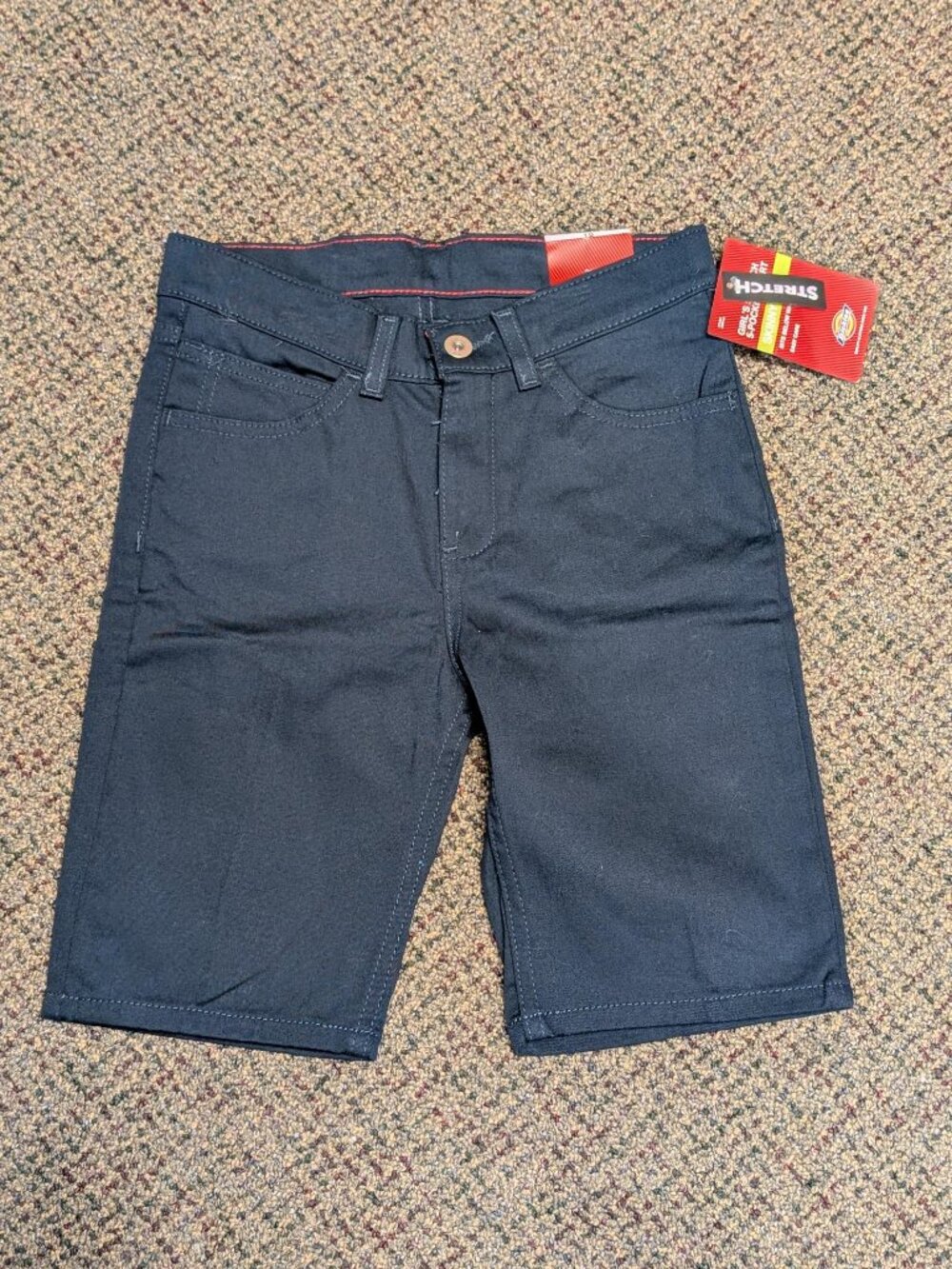 Dickies KR560 Girl's Stretch 5-Pocket Skinny Fit Short - Dark Navy